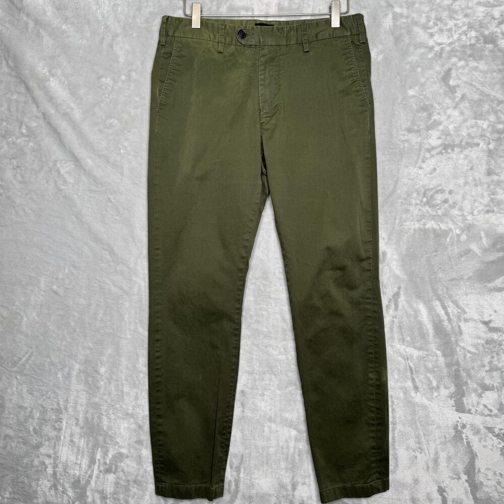 ASKET The Chino Pants Mens 31x30 Olive Green Slim Tapered Stretch Casual Twill